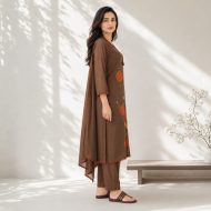 DHARA – Floral Embroidered Straight Suit Set - Image 2