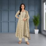 AVNI Ivory Anarkali Suit Set