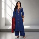 VAANI – Royal Blue Straight Suit Set