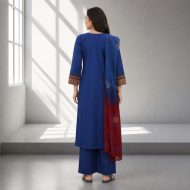 VAANI – Royal Blue Straight Suit Set - Image 3