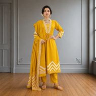 SITAARA Mustard A-Line Suit Set