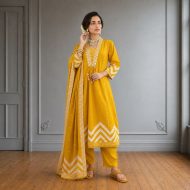 SITAARA Mustard A-Line Suit Set