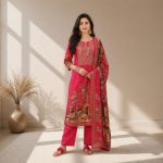 RUBAAB Fuchsia Pink Straight Suit Set
