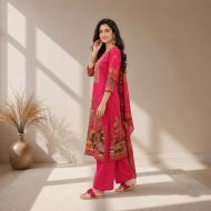 RUBAAB – Fuchsia Pink Straight Suit Set