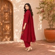 Laila- Embroidered Straight Kurta Set - Image 3