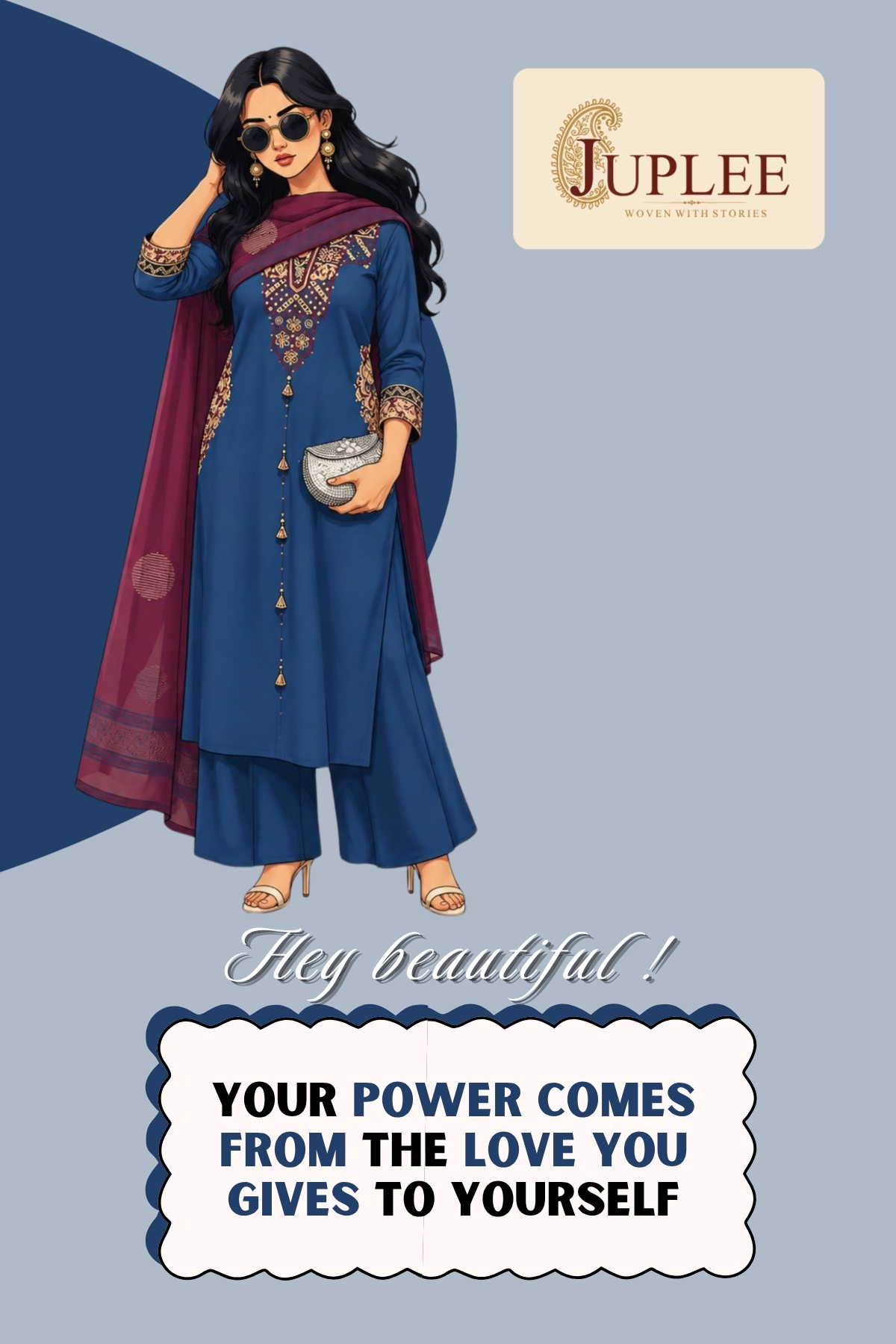 VAANI – Royal Blue Straight Suit Set
