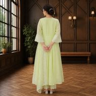 HOOR Pastel Green Embroidered Anarkali Suit Set
