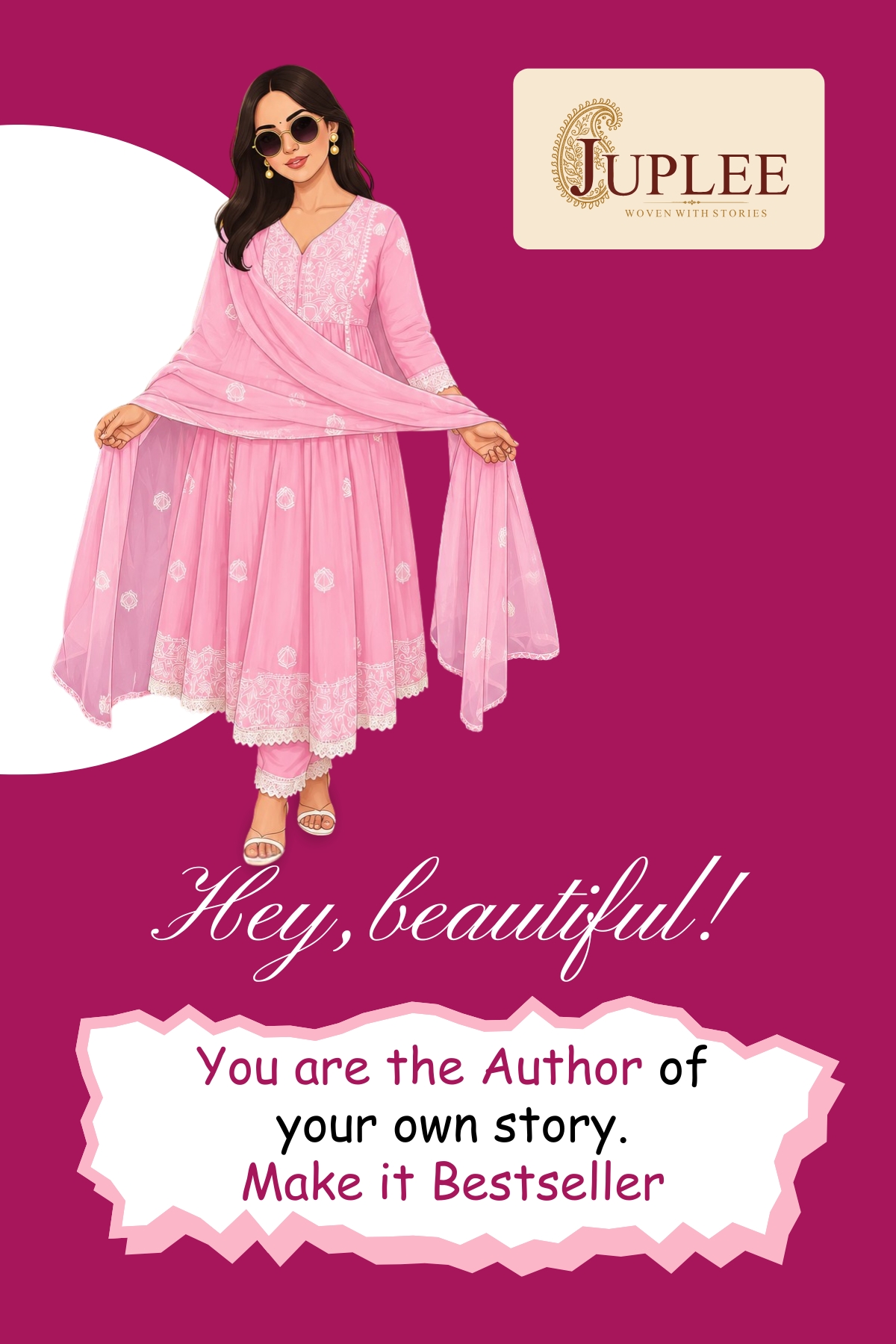 AASHNA – Pink Embroidered Anarkali Suit Set