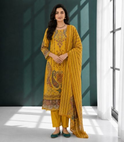 SAACHI Mustard Straight Suit Set