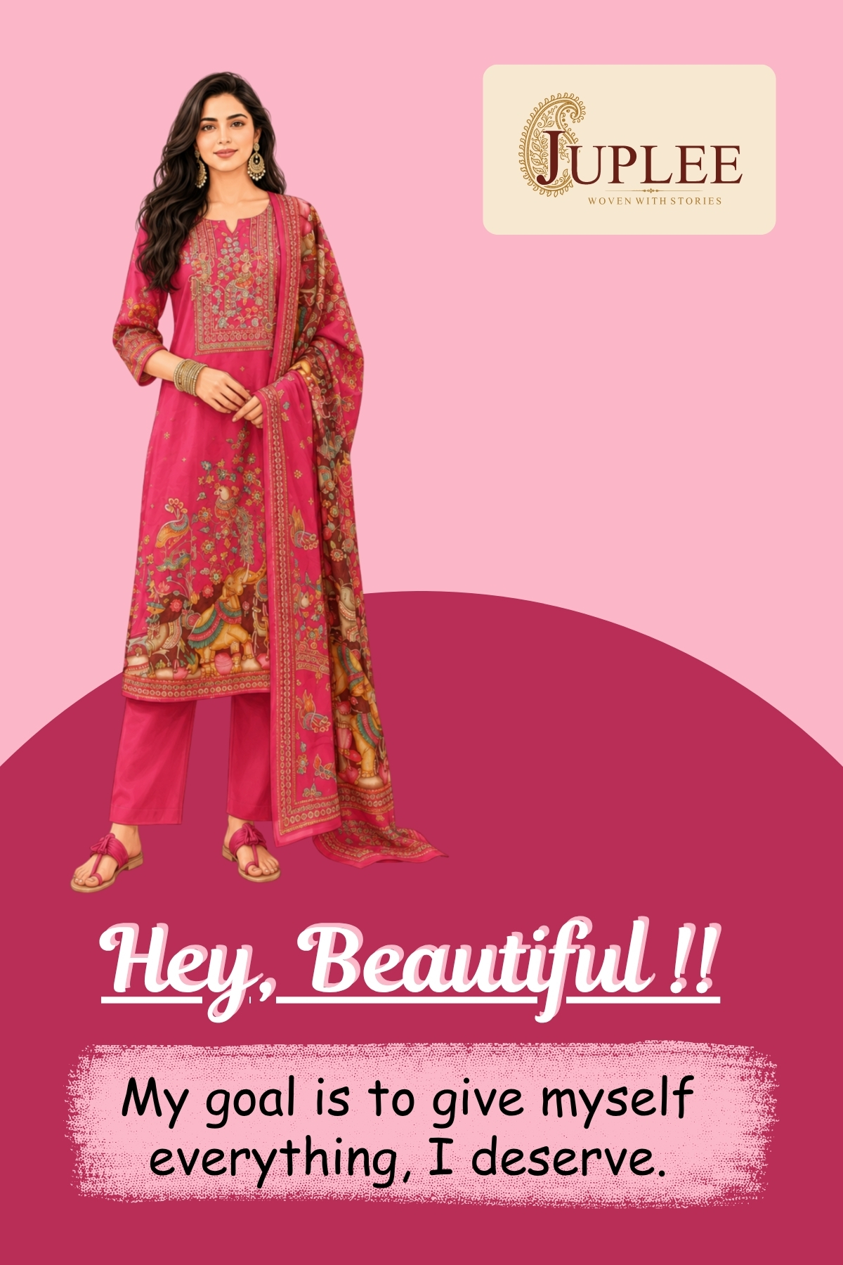 RUBAAB – Fuchsia Pink Straight Suit Set