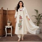 NAYAB - Ivory Anarkali Suit Set