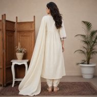 NAYAB - Ivory Anarkali Suit Set - Image 5