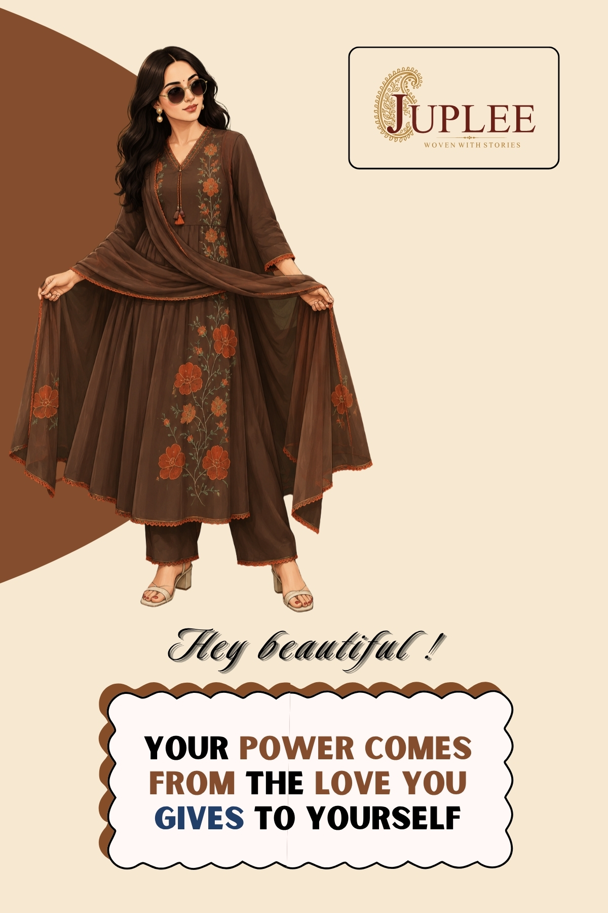 DHARA – Floral Embroidered Straight Suit Set