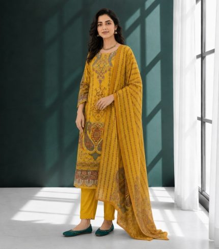 SAACHI Mustard Straight Suit Set
