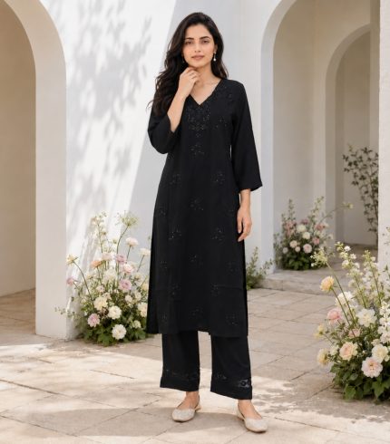 CHANCHAL Embroidered Kurta Pant Set