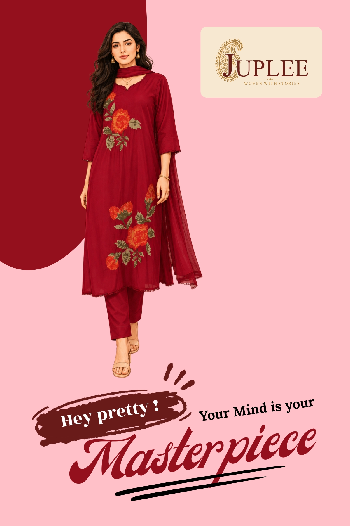 Laila- Embroidered Straight Kurta Set