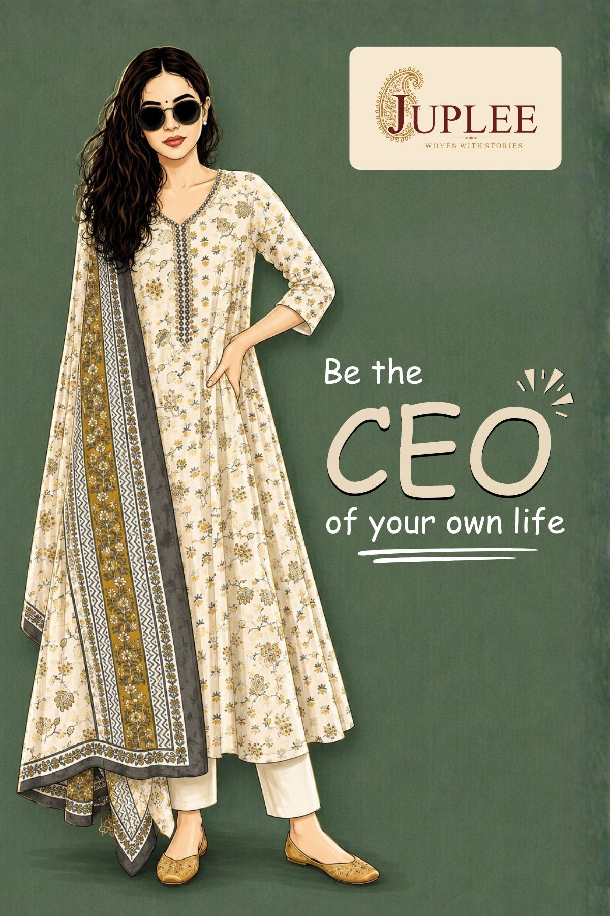 AVNI – Ivory Anarkali Suit Set