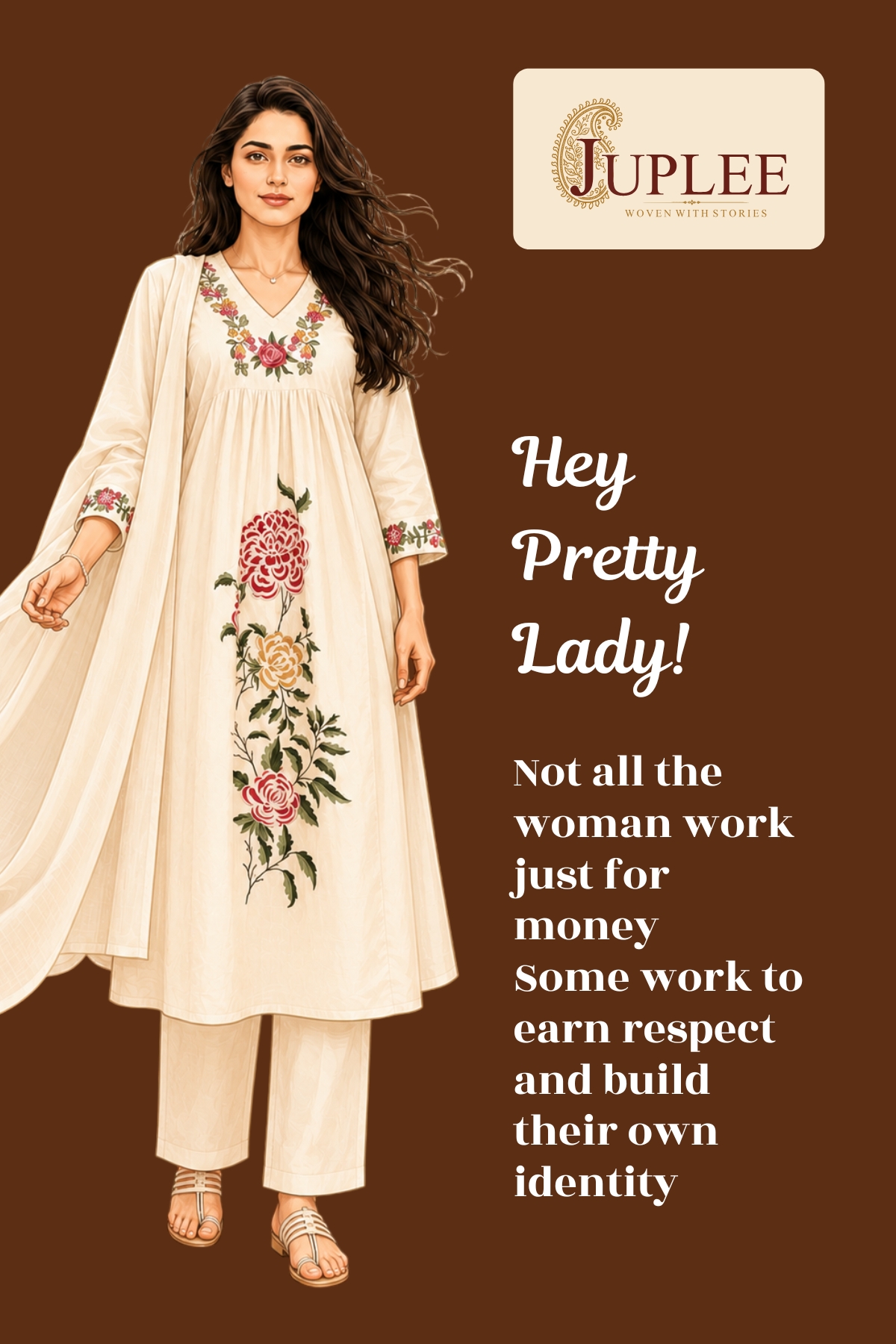 NAYAB – Ivory Anarkali Suit Set