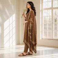 HEER – Brown Printed Straight Suit Set - Image 5