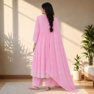AASHNA Pink Embroidered Anarkali Suit Set