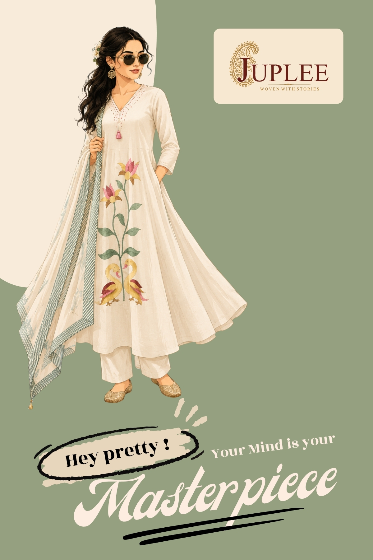 KHATA – Ivory Straight Suit Set