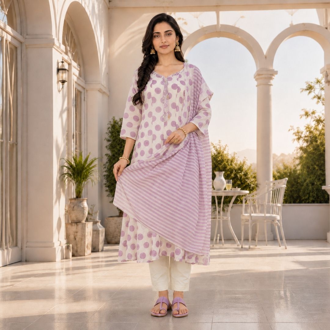 BAAWRI Printed Anarkali Suit Set