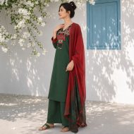 MEGHA – Embroidered Straight Fit Suit Set - Image 4