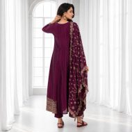 AARVI - Wine Anarkali Suit Set