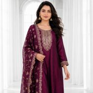 AARVI - Wine Anarkali Suit Set