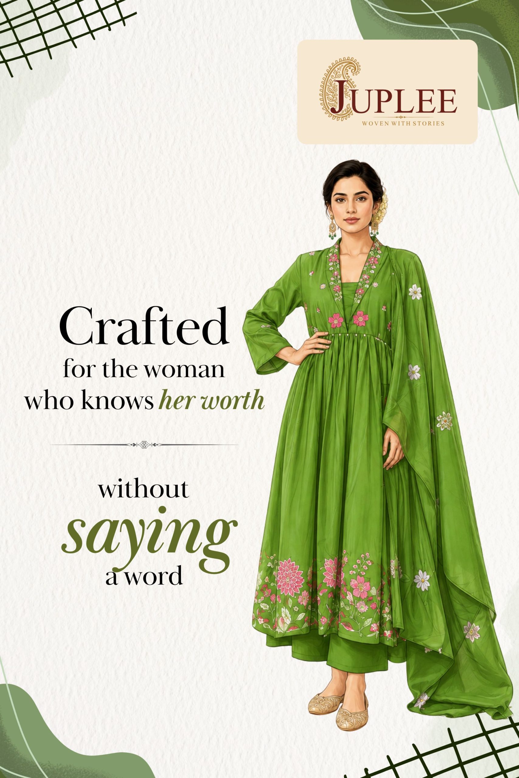RUHI – Green Anarkali Suit Set