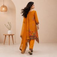 AAROHI - Mustard Crepe A-Line Suit Set
