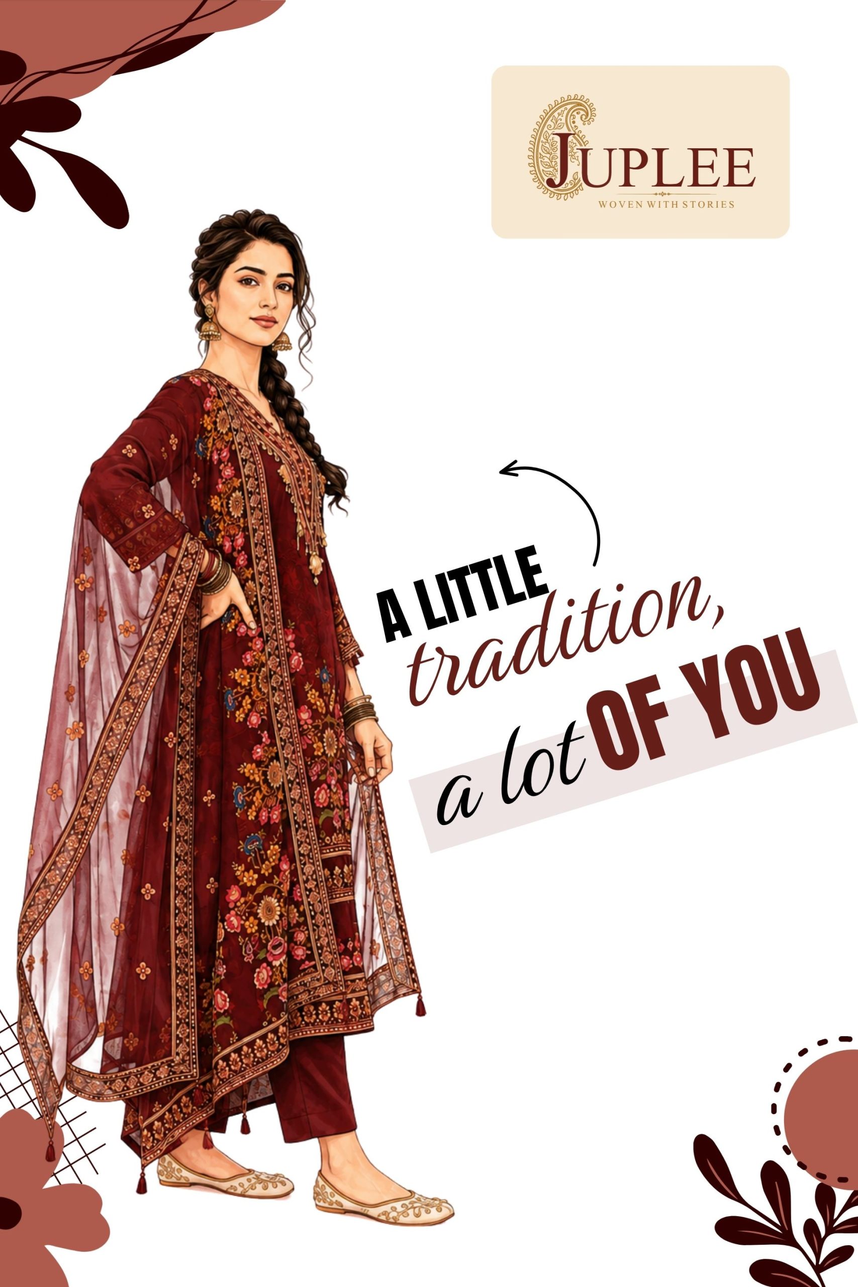 SHANVIKA - Maroon Crepe Suit Set