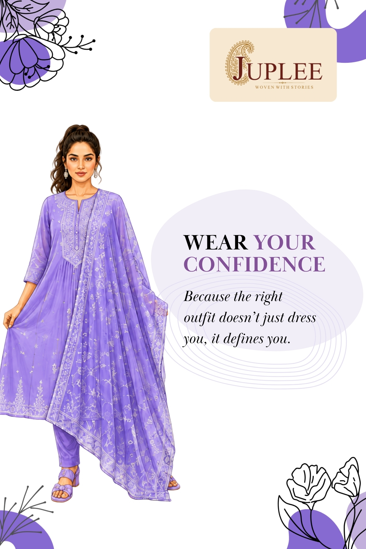 NITRA - Purple Straight Suit Set