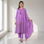 VRINDHA - Purple A-Line Suit Set