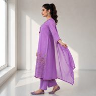 VRINDHA - Purple A-Line Suit Set - Image 2