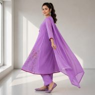 VRINDHA - Purple A-Line Suit Set - Image 3