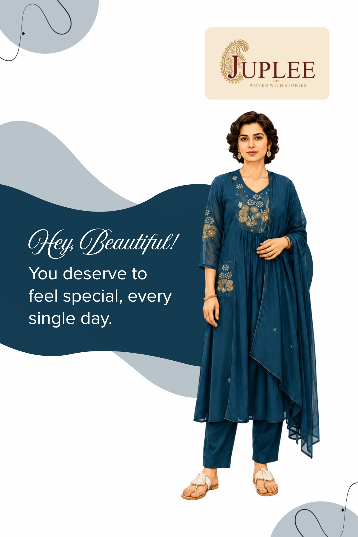 RITU - Blue Anarkali Suit Set