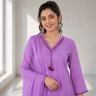 VRINDHA - Purple A-Line Suit Set - Image 5