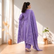 NITRA - Purple Straight Suit Set - Image 4