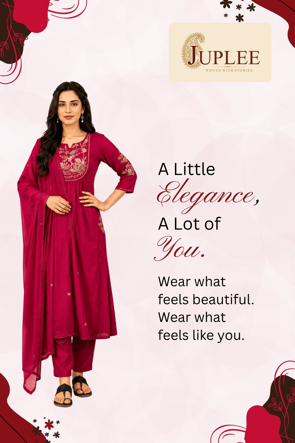 PALLAVI - Pink A-Line Suit Set