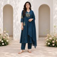 RITU - Blue Anarkali Suit Set - Image 3