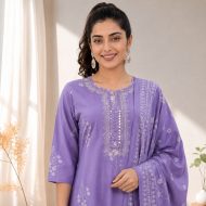 NITRA - Purple Straight Suit Set - Image 5
