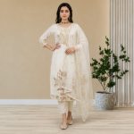 PAKIZA - Ivory Organza Suit Set