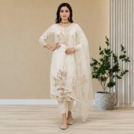PAKIZA - Ivory Organza Suit Set