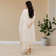 PAKIZA - Ivory Organza Suit Set - Image 4