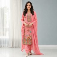 AARZOO - Pink Straight Suit Set