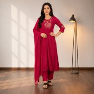 PALLAVI - Pink A-Line Suit Set