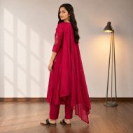 PALLAVI - Pink A-Line Suit Set - Image 4