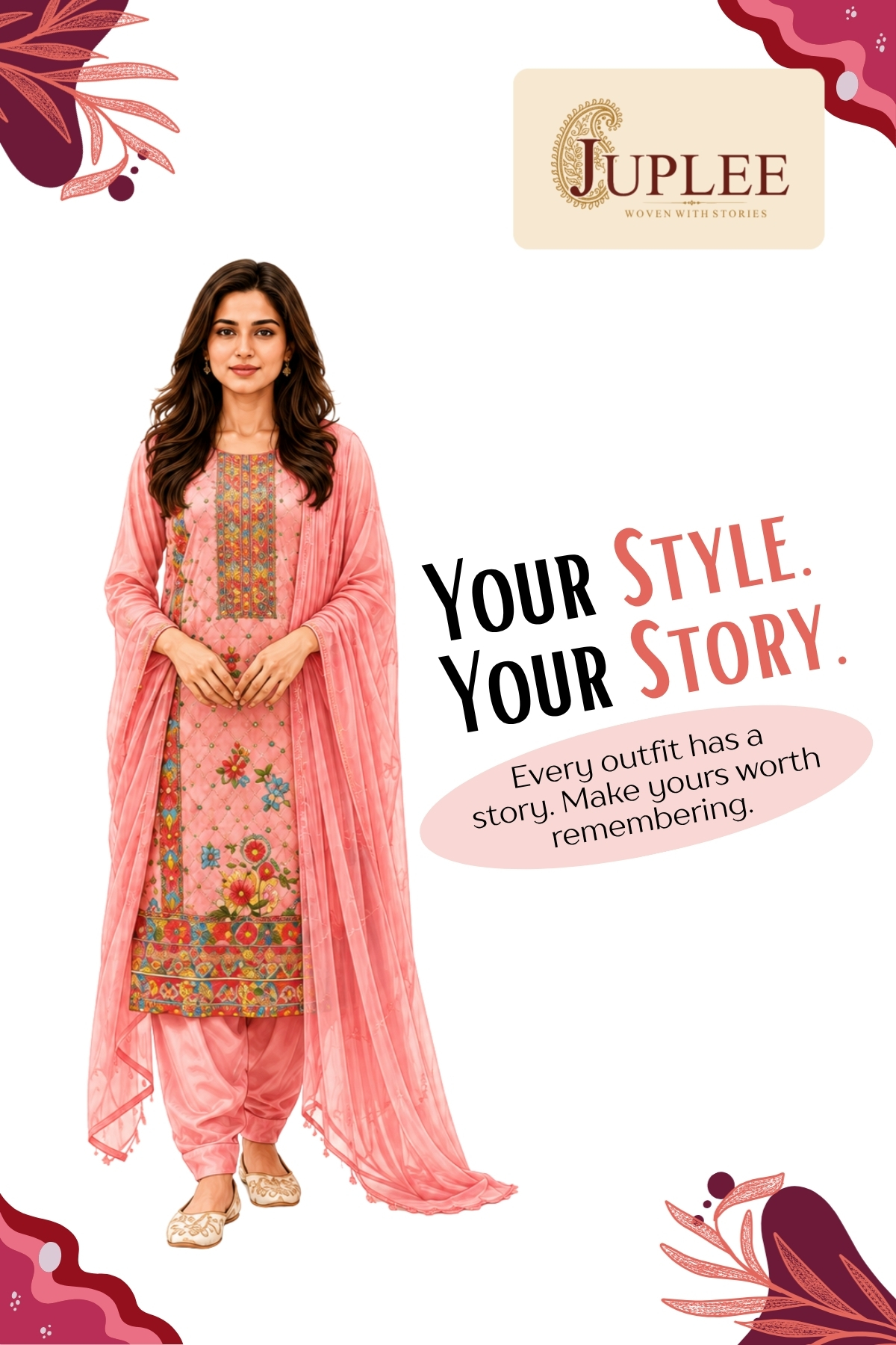 AARZOO - Pink Straight Suit Set