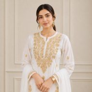 CHANDNI - White Straight Suit Set - Image 5